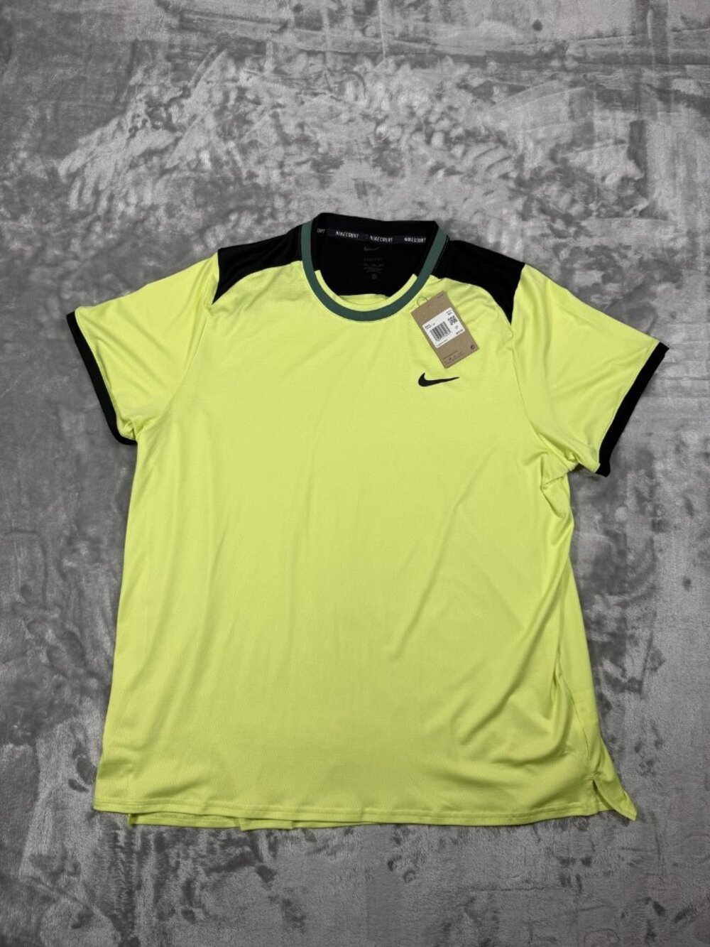 New Nike NikeCourt Dri-FIT Shirt Men's 2XL Yellow Tennis Athletic FD5320 736